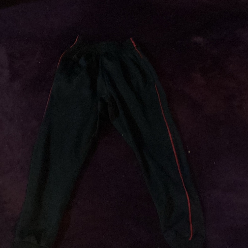 Children's Black Joggers with Red Trim